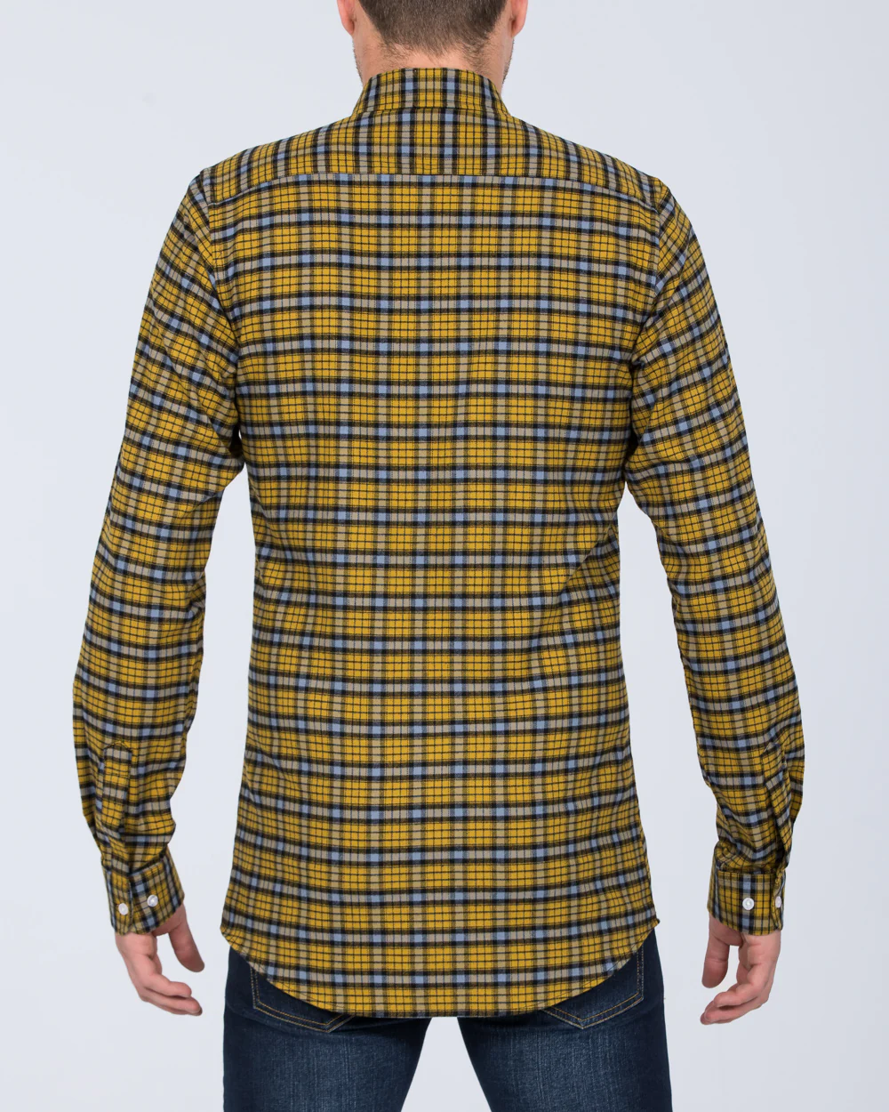 2t Slim Fit Long Sleeve Tall Shirt (yellow check) - Image 2