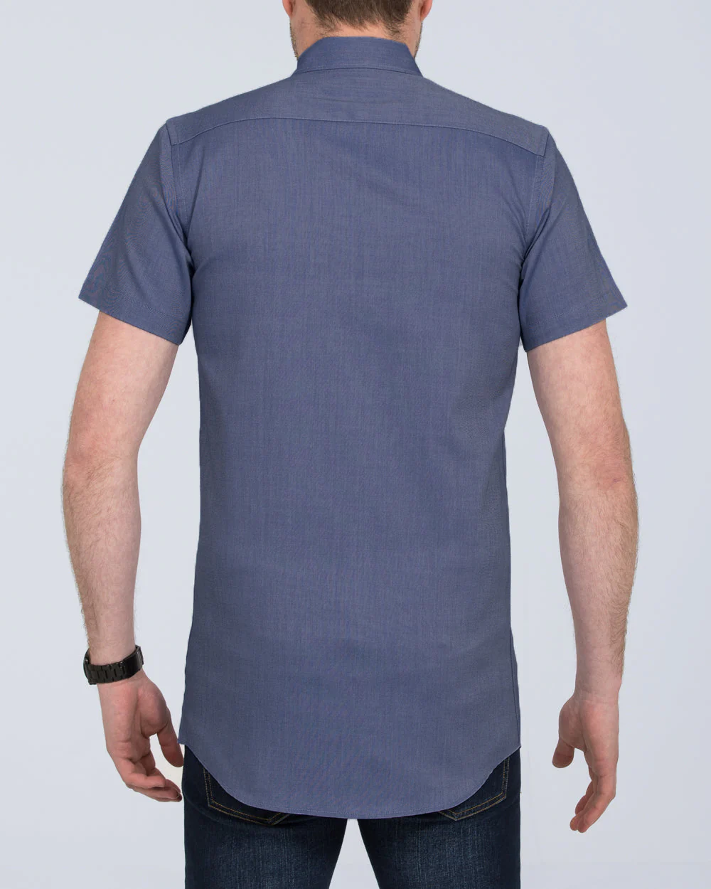 2t Slim Fit Short Sleeve Tall Shirt (mid blue) - Image 2