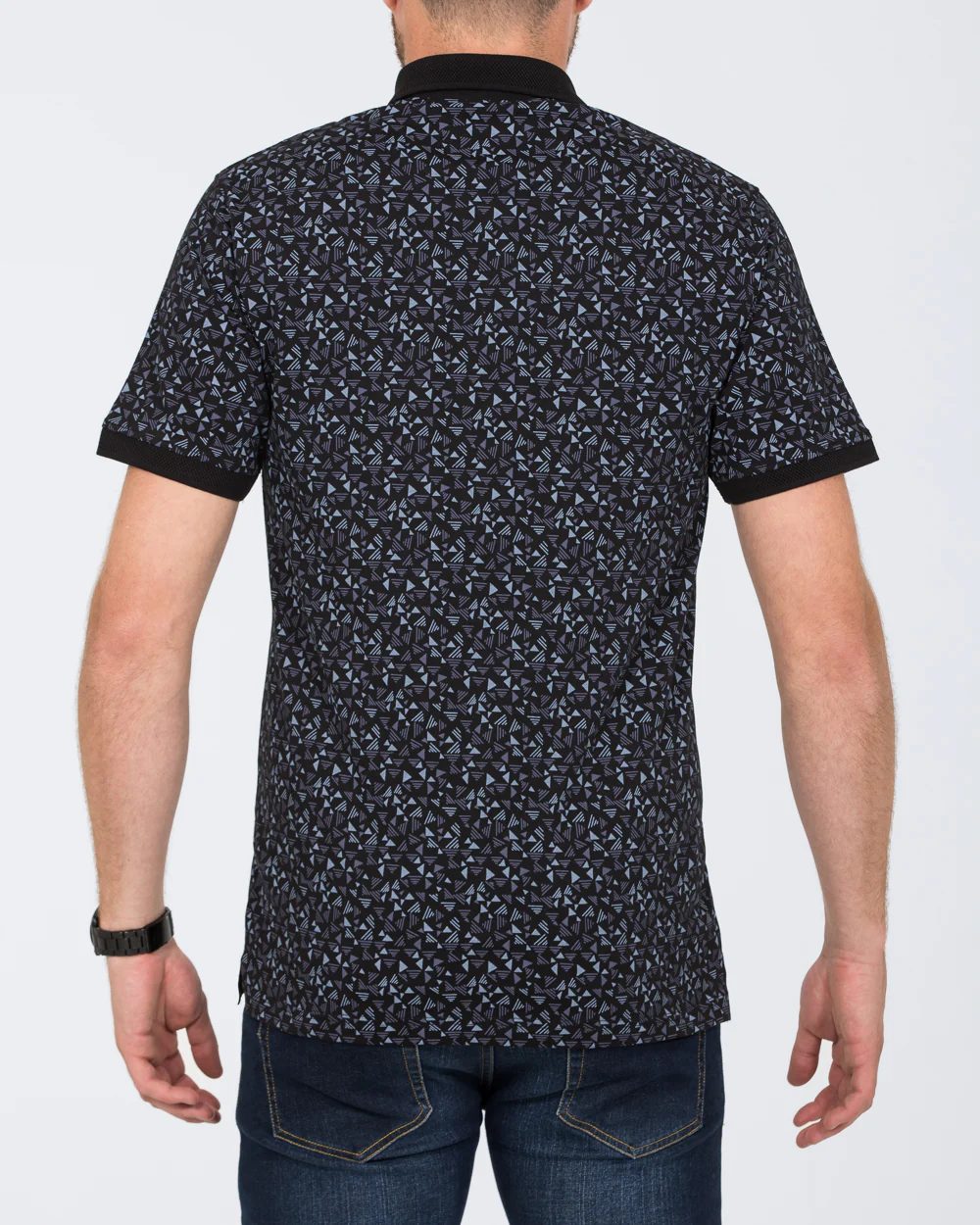 2t Slim Fit Tall Printed Polo Shirt (black) - Image 2