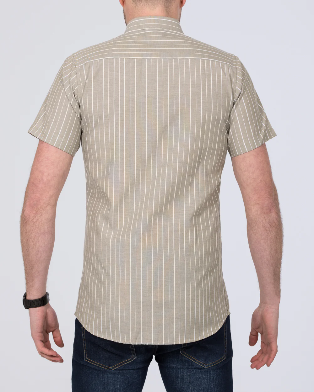 2t Slim Fit Tall Short Sleeve Striped Shirt (green) - Image 2