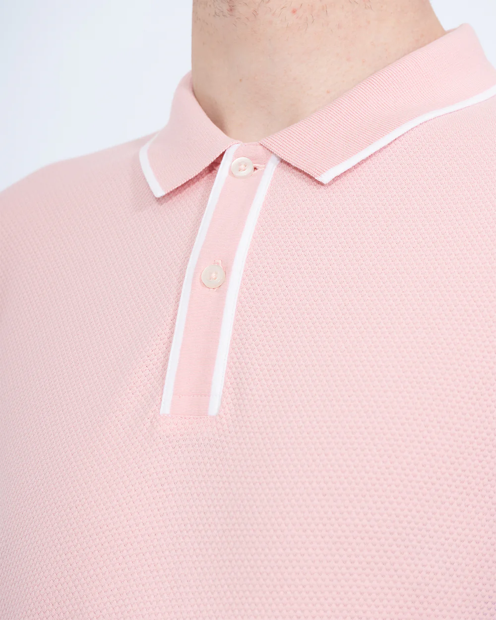 2t Slim Fit Tall Tipped Polo Shirt (pink) - Image 3