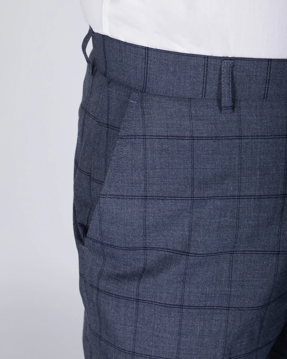 2t Slim Fit Tall Trousers (blue check) - Image 6