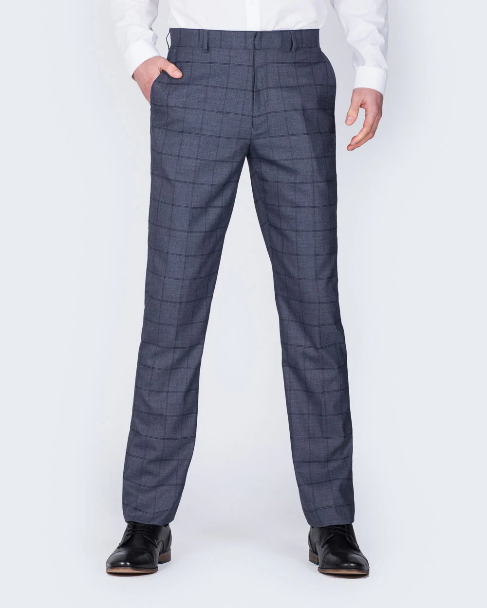 2t Slim Fit Tall Trousers (blue check) - Image 7