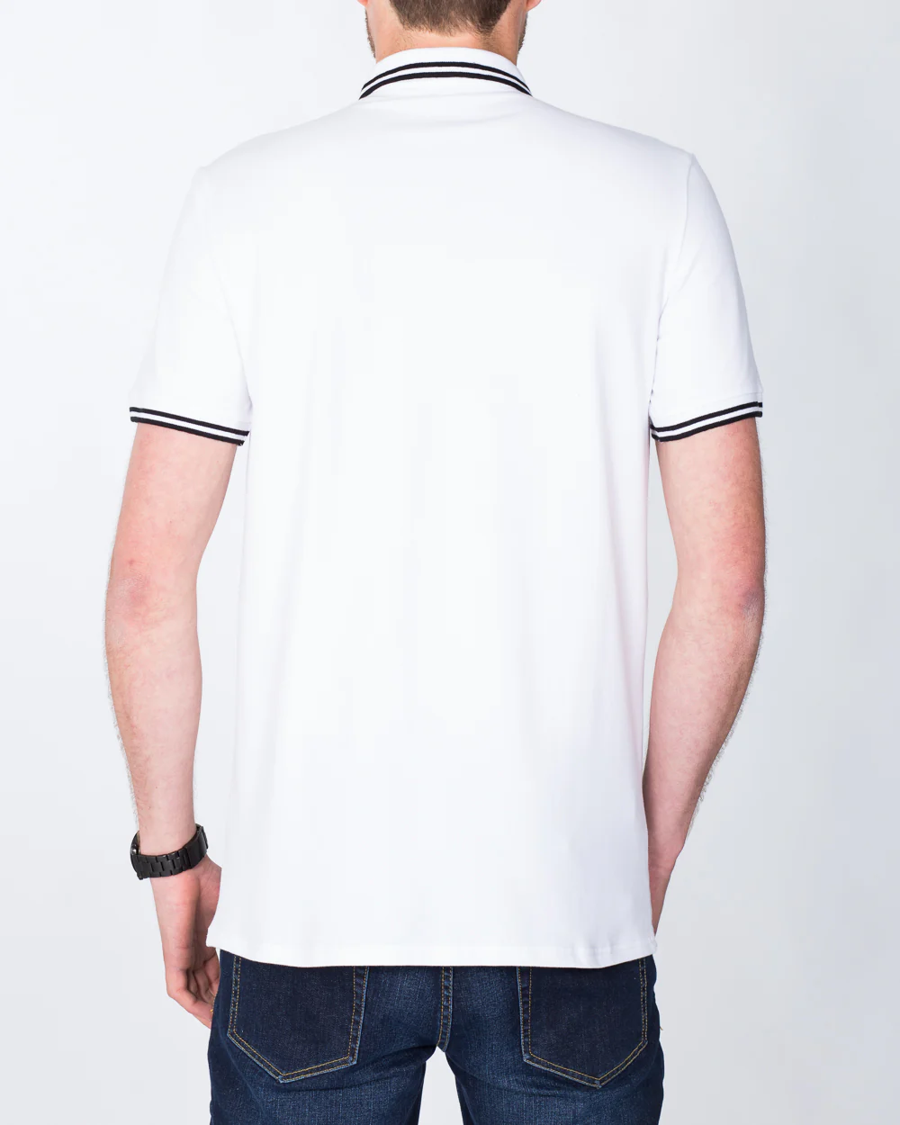 2t Slim Tall Tipped Polo Shirt (white) - Image 2