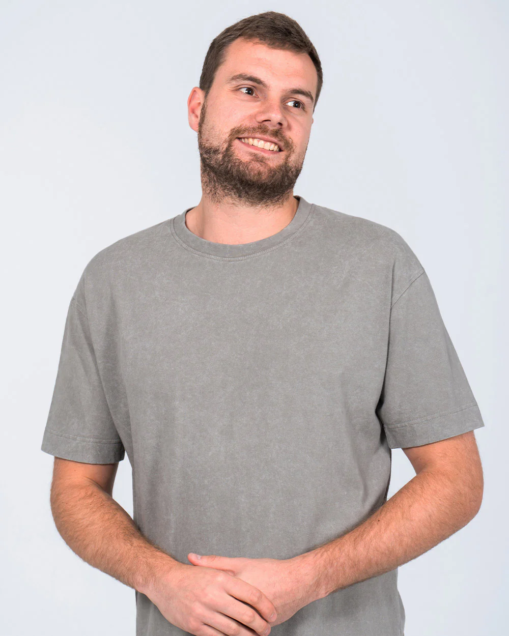 2t Tall Acid Wash Oversized T-Shirt (mid grey) - Image 4