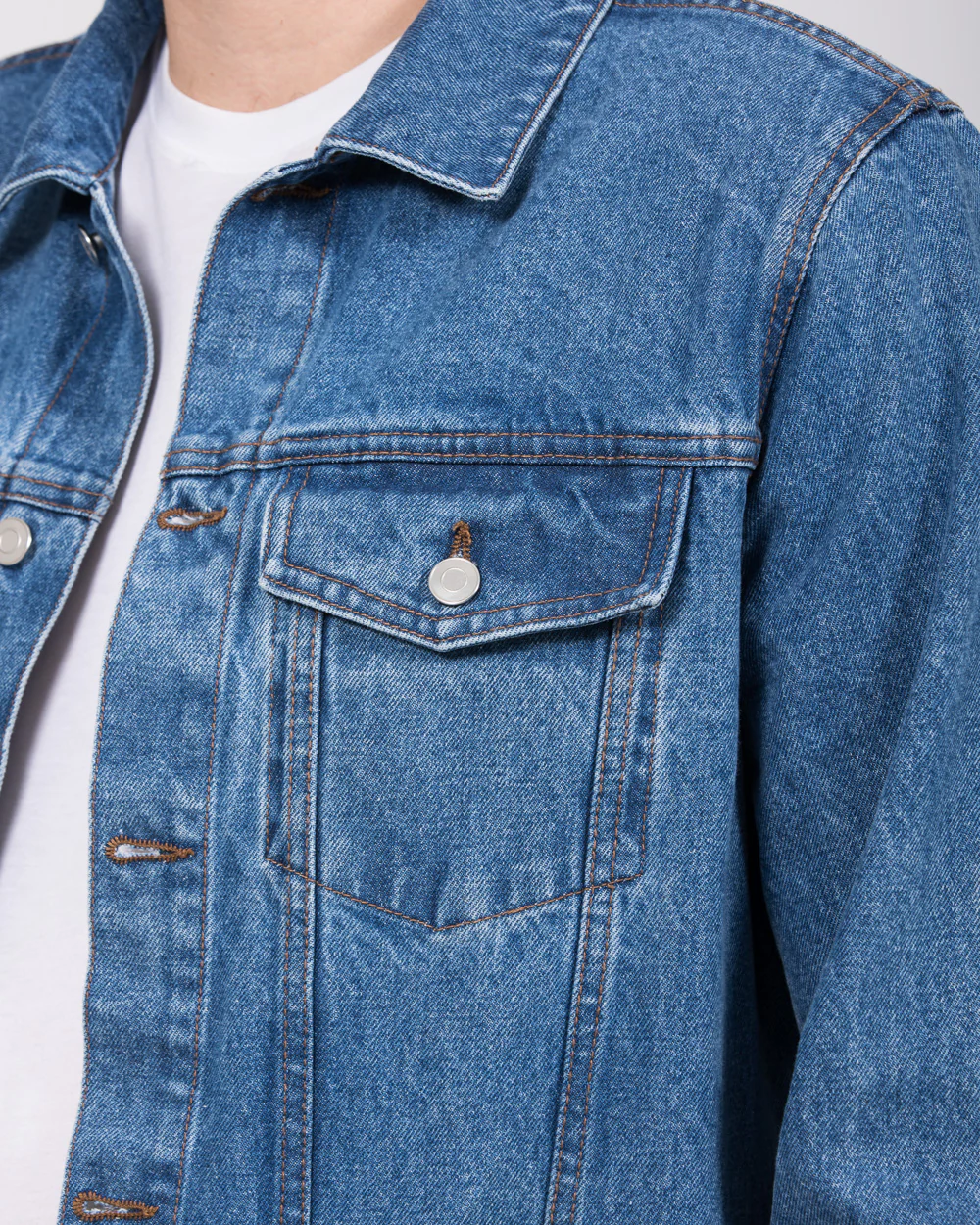 2t Tall Denim Jacket (mid wash) - Image 3
