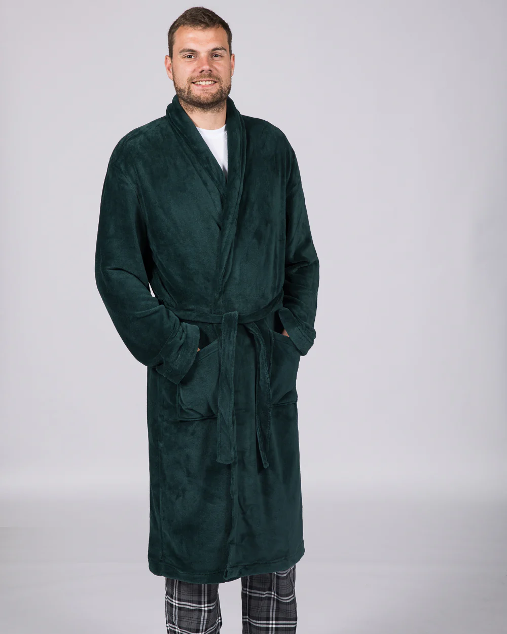 2t Tall Fleece Dressing Gown (bottle green) - Image 4