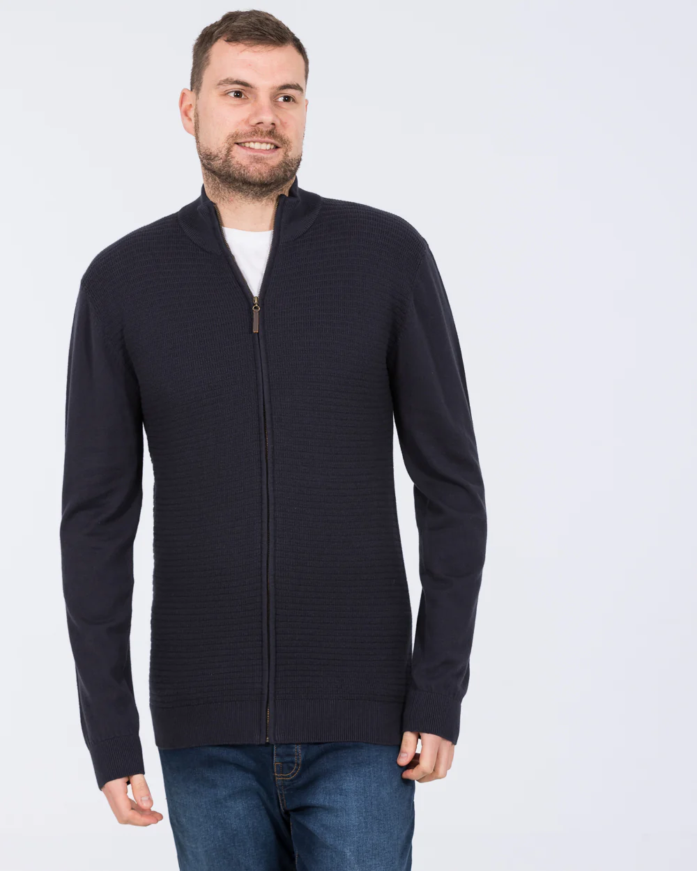 2t Tall Full Zip Up Cardigan (navy) - Image 5