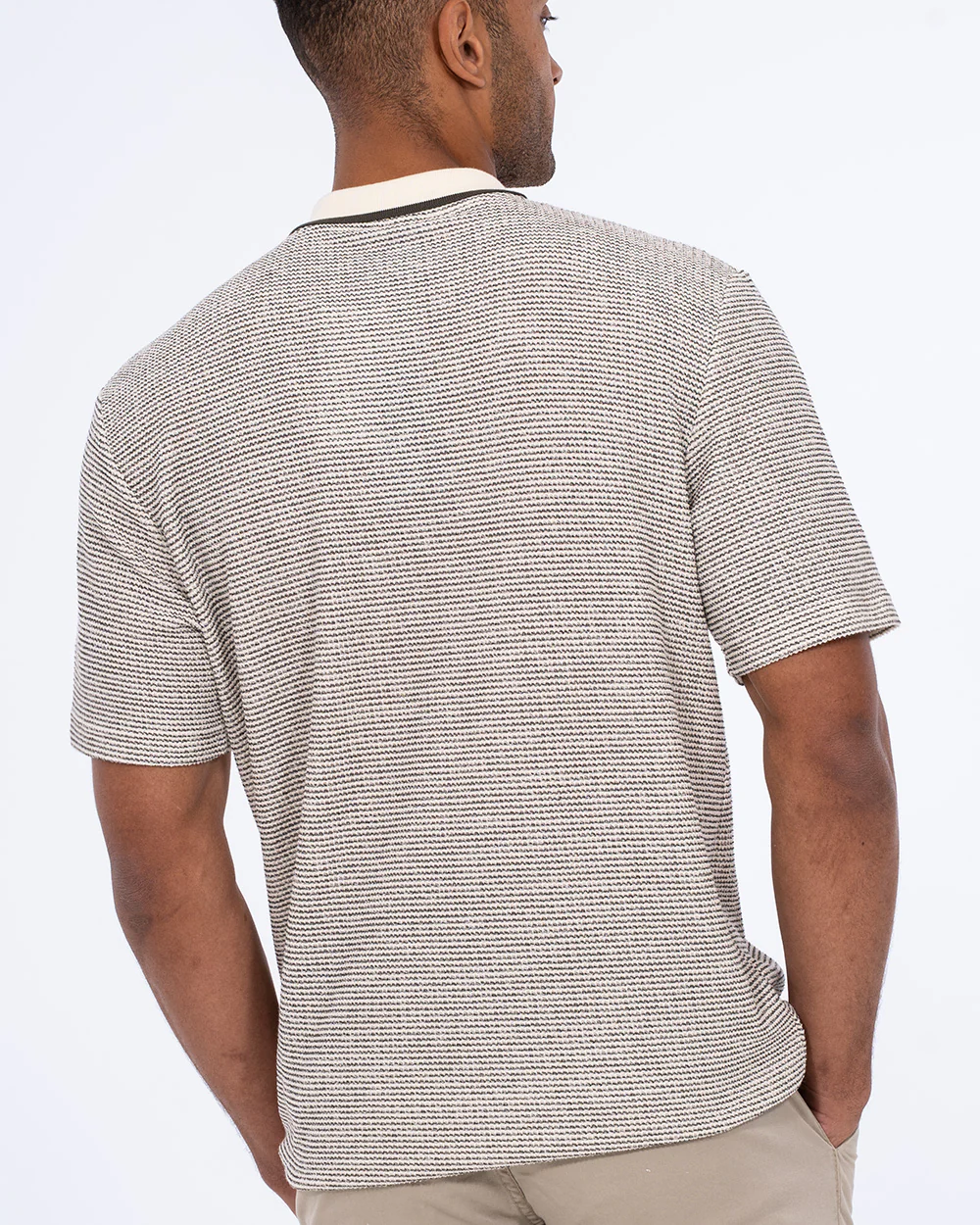 2t Tall Jacquard Tipped Polo Shirt (cream) - Image 2