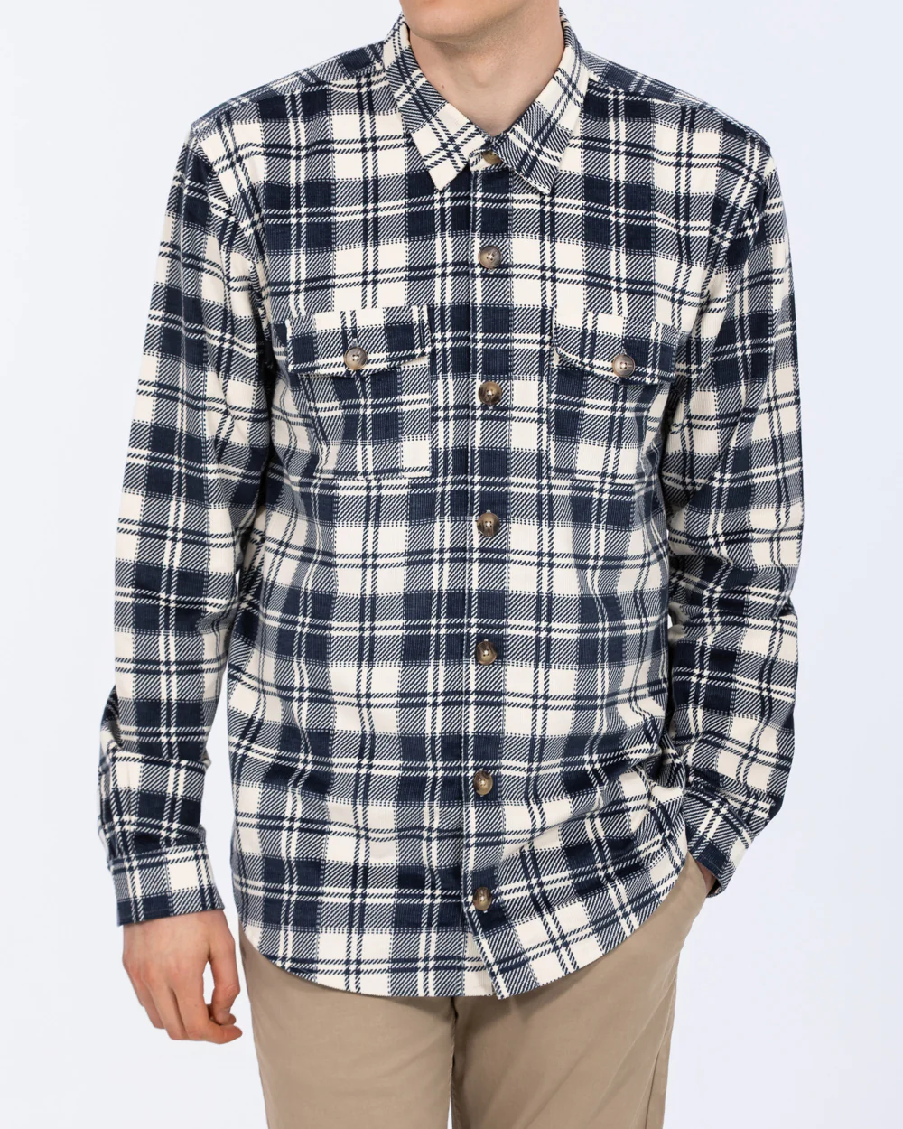 2t Tall Jordan Cord Check Shirt (navy/ecru)