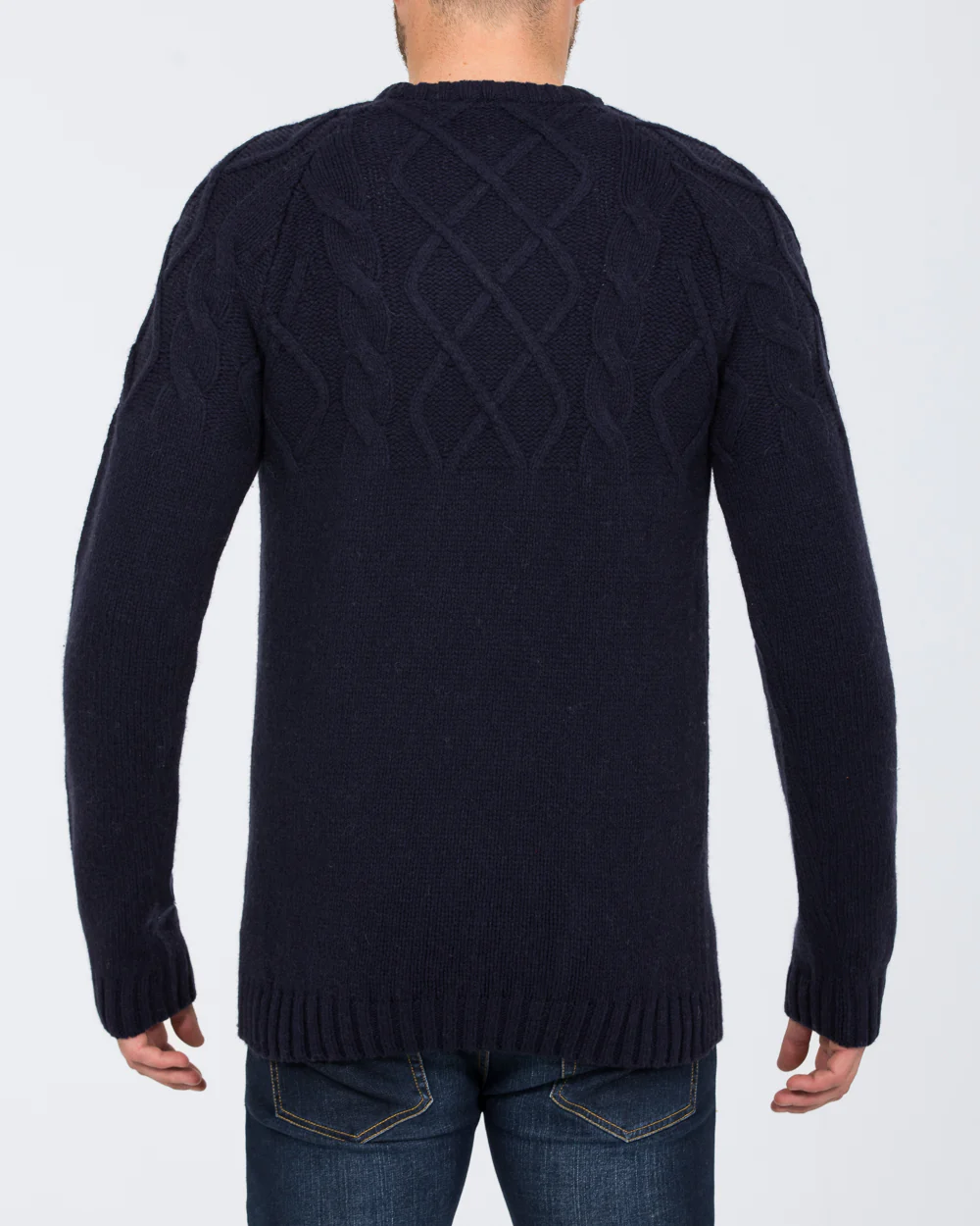 2t Tall Lambswool Cable Knit Jumper (navy) - Image 2