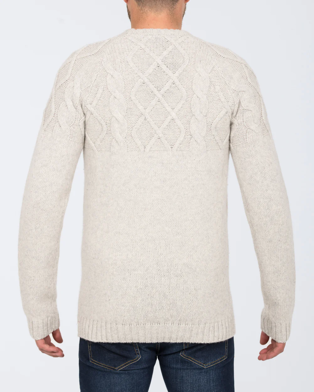 2t Tall Lambswool Cable Knit Jumper (pearl) - Image 2