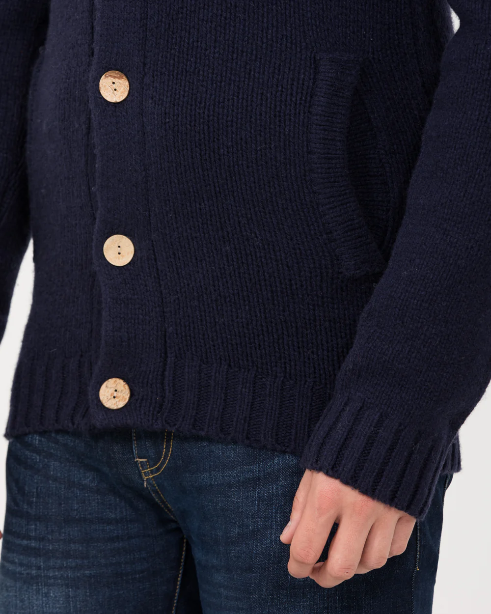 2t Tall Lambswool Cardigan (navy) - Image 4