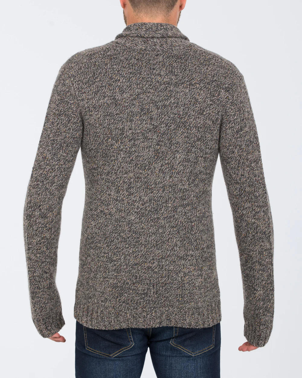 2t Tall Lambswool Cardigan (taupe) - Image 2