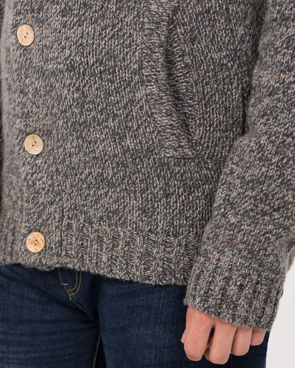 2t Tall Lambswool Cardigan (taupe) - Image 4