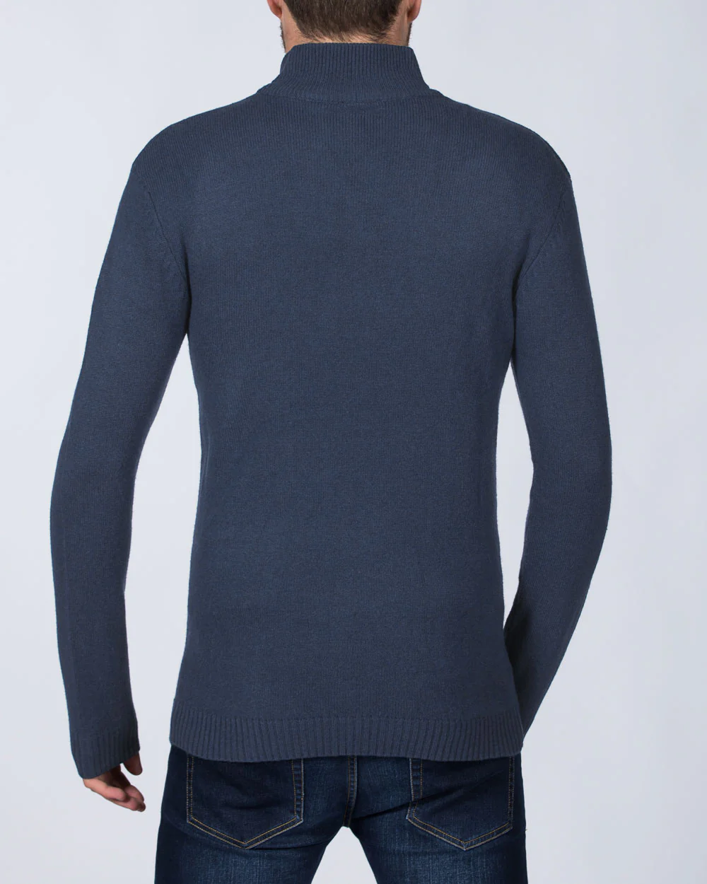 2t Tall Lambswool Quarter Zip Jumper (blue) - Image 2