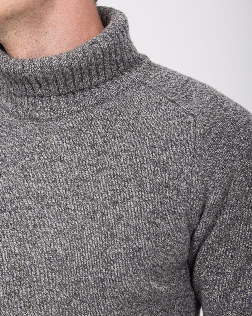 2t Tall Lambswool Roll Neck Jumper (grey marl) - Image 4