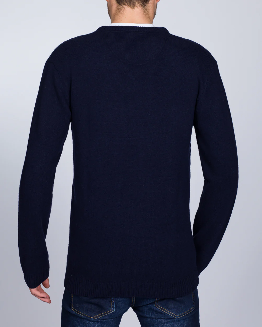 2t Tall Lambswool V-Neck Jumper (navy) - Image 2