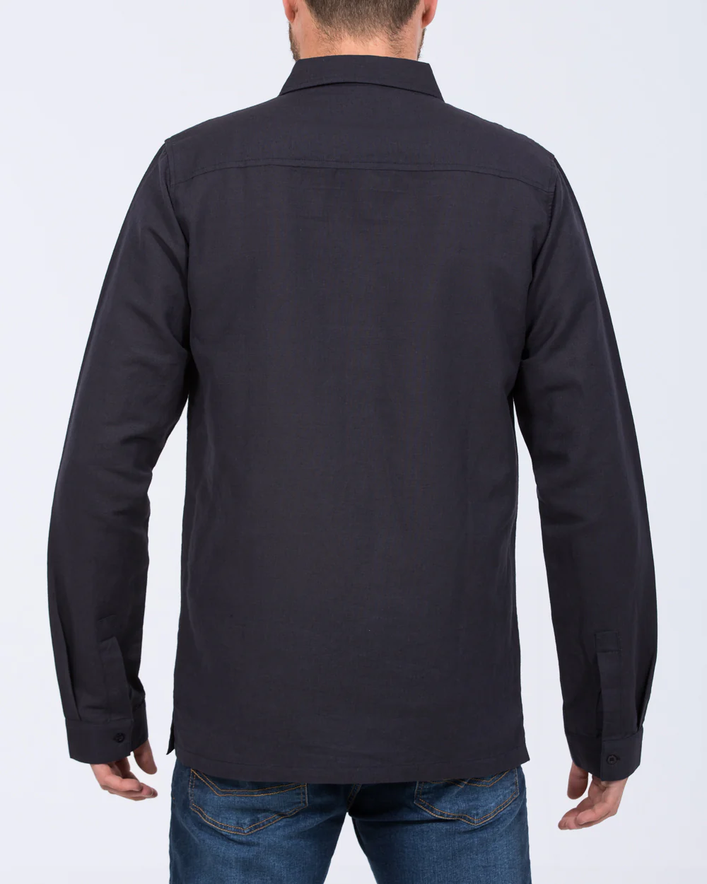 2t Tall Long Sleeve Linen Blend Shirt (navy) - Image 5
