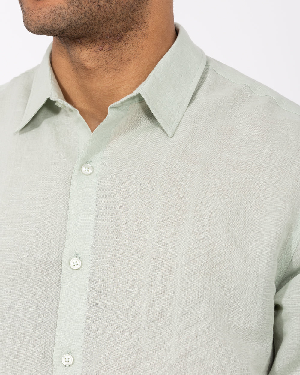 2t Tall Long Sleeve Linen Blend Shirt (sage) - Image 3