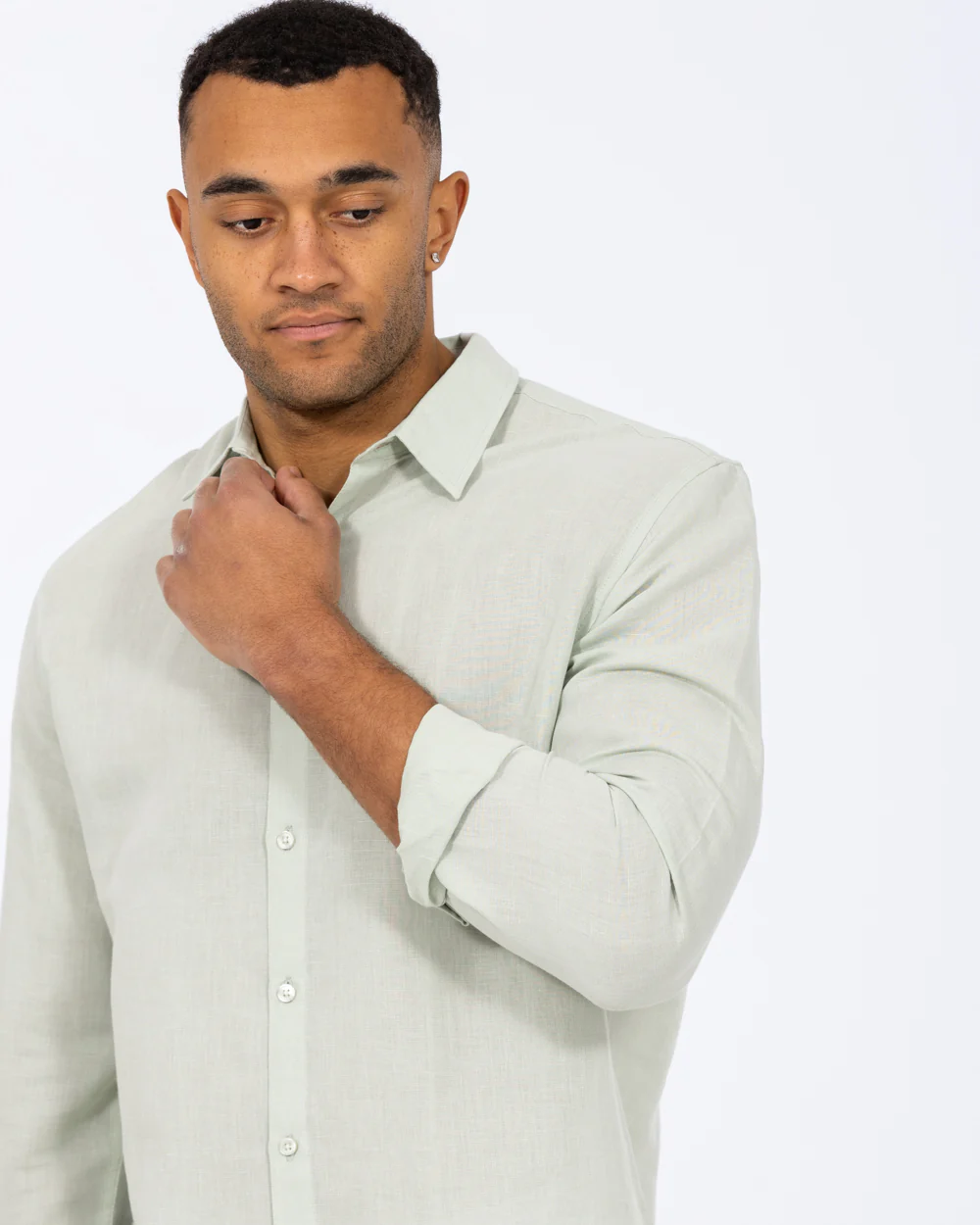 2t Tall Long Sleeve Linen Blend Shirt (sage) - Image 5