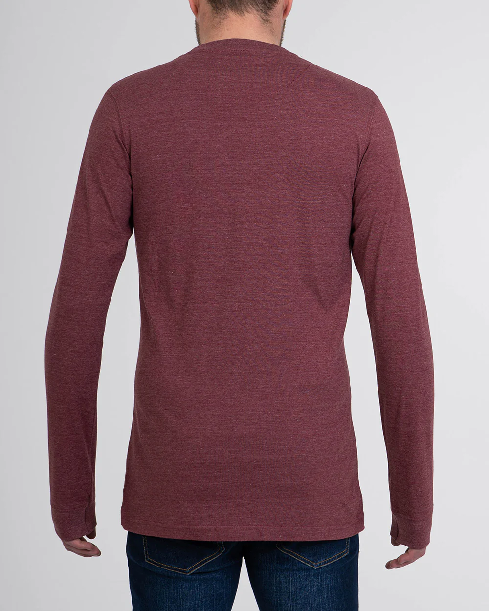 2t Samuel Tall Long Sleeve T-Shirt (burgundy marl) - Image 2