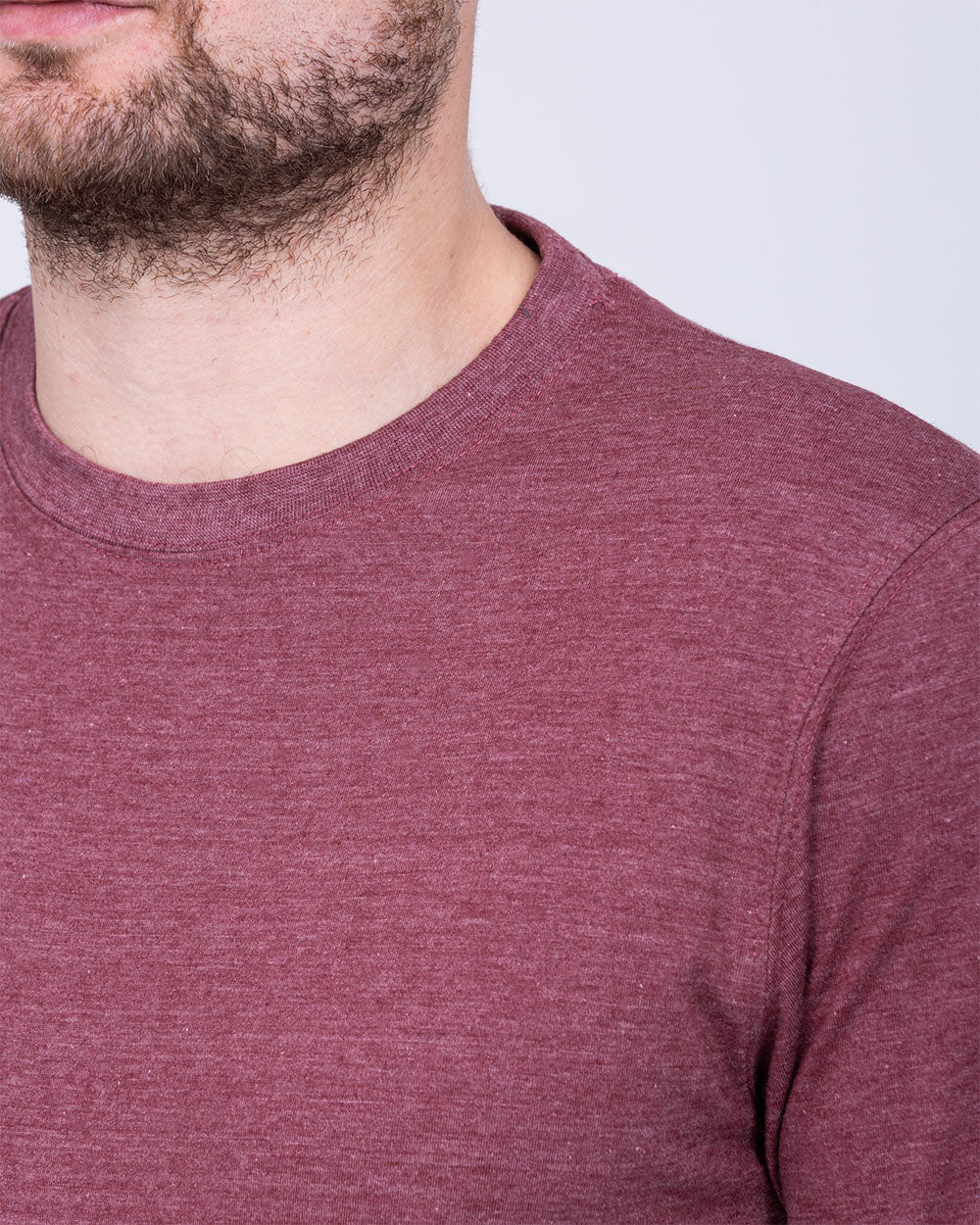 2t Samuel Tall Long Sleeve T-Shirt (burgundy marl) - Image 3