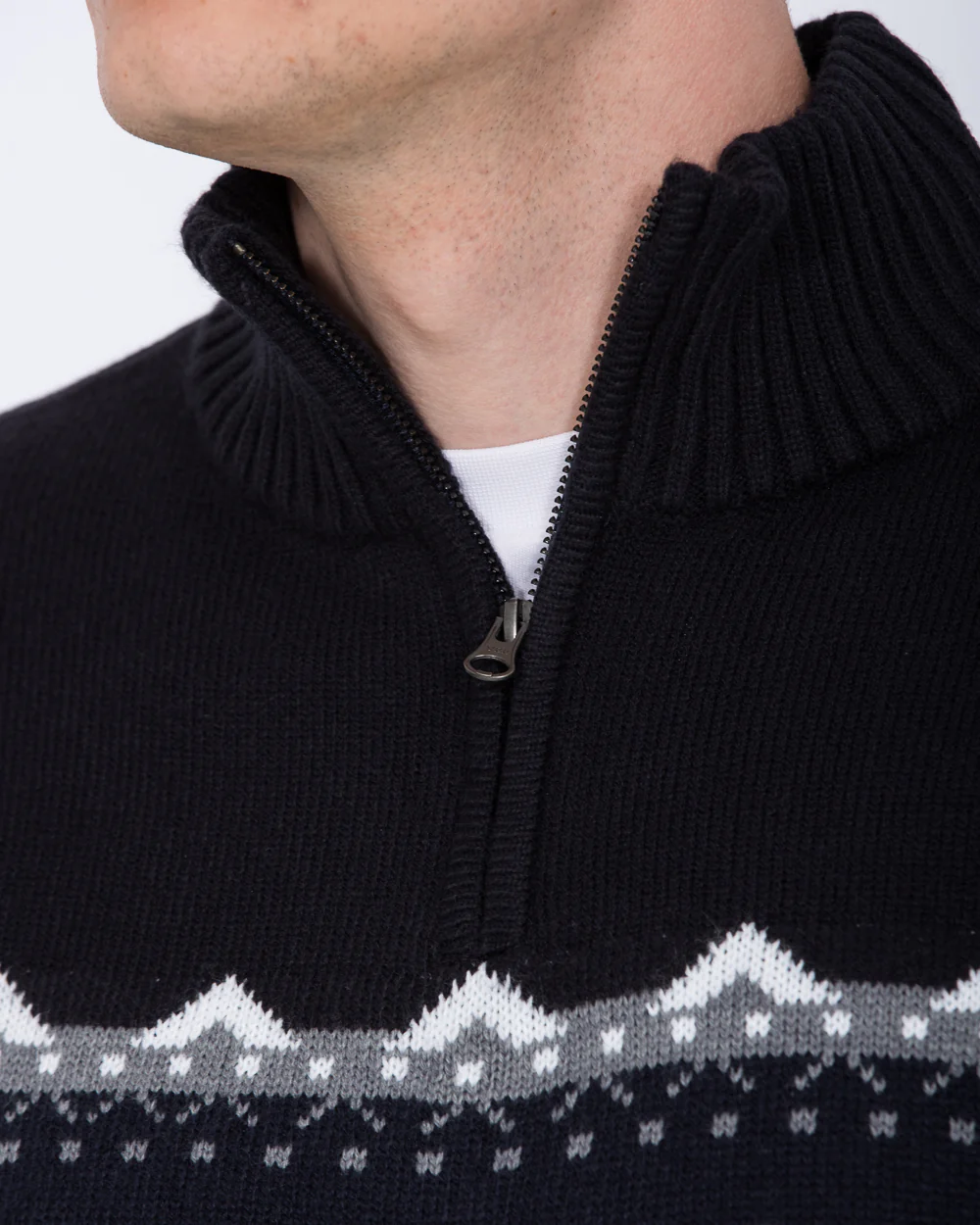 2t Tall Polar Bear Quarter Zip Christmas Jumper (navy) - Image 3