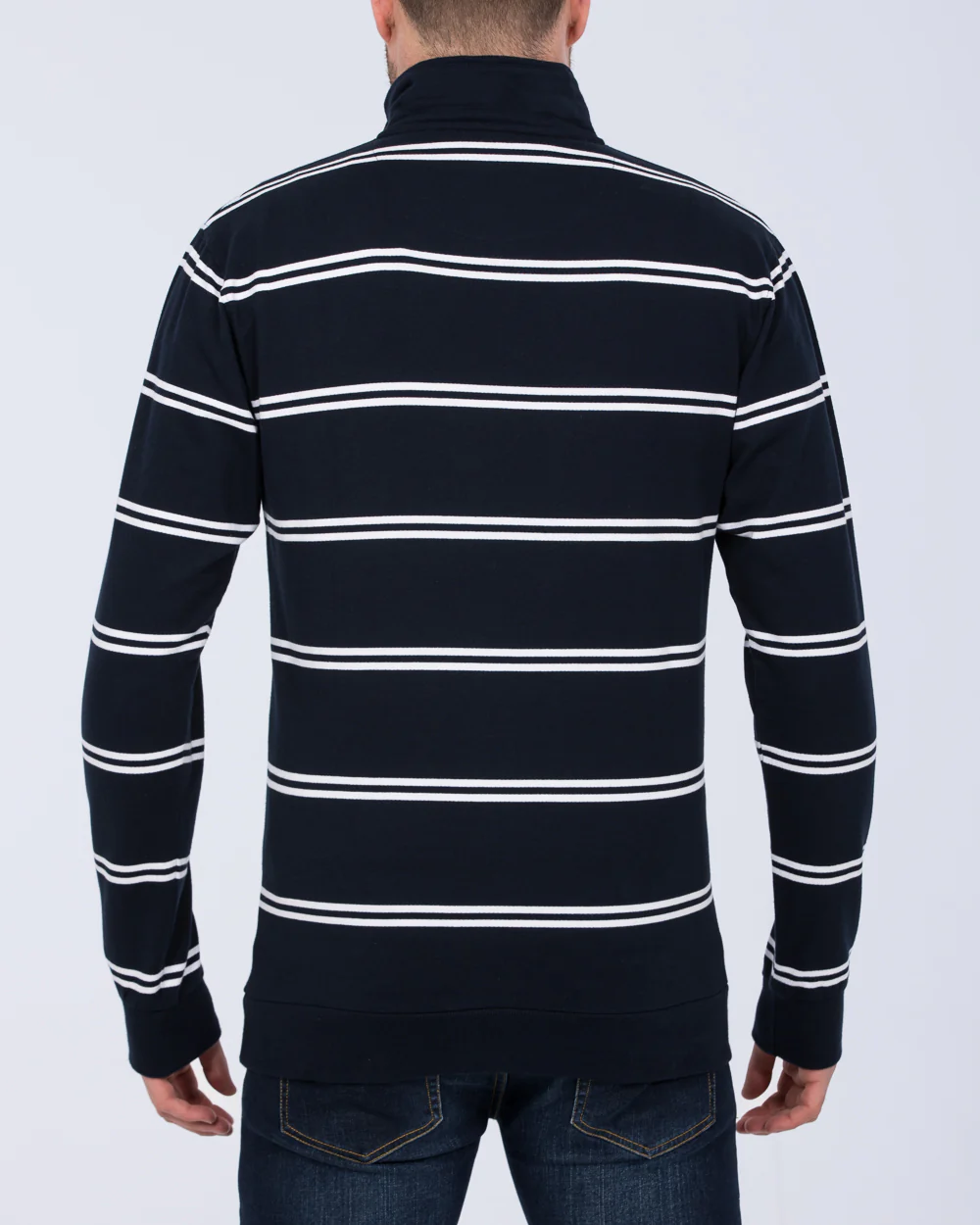 2t Tall Quarter Zip Jumper (navy stripe) - Image 2