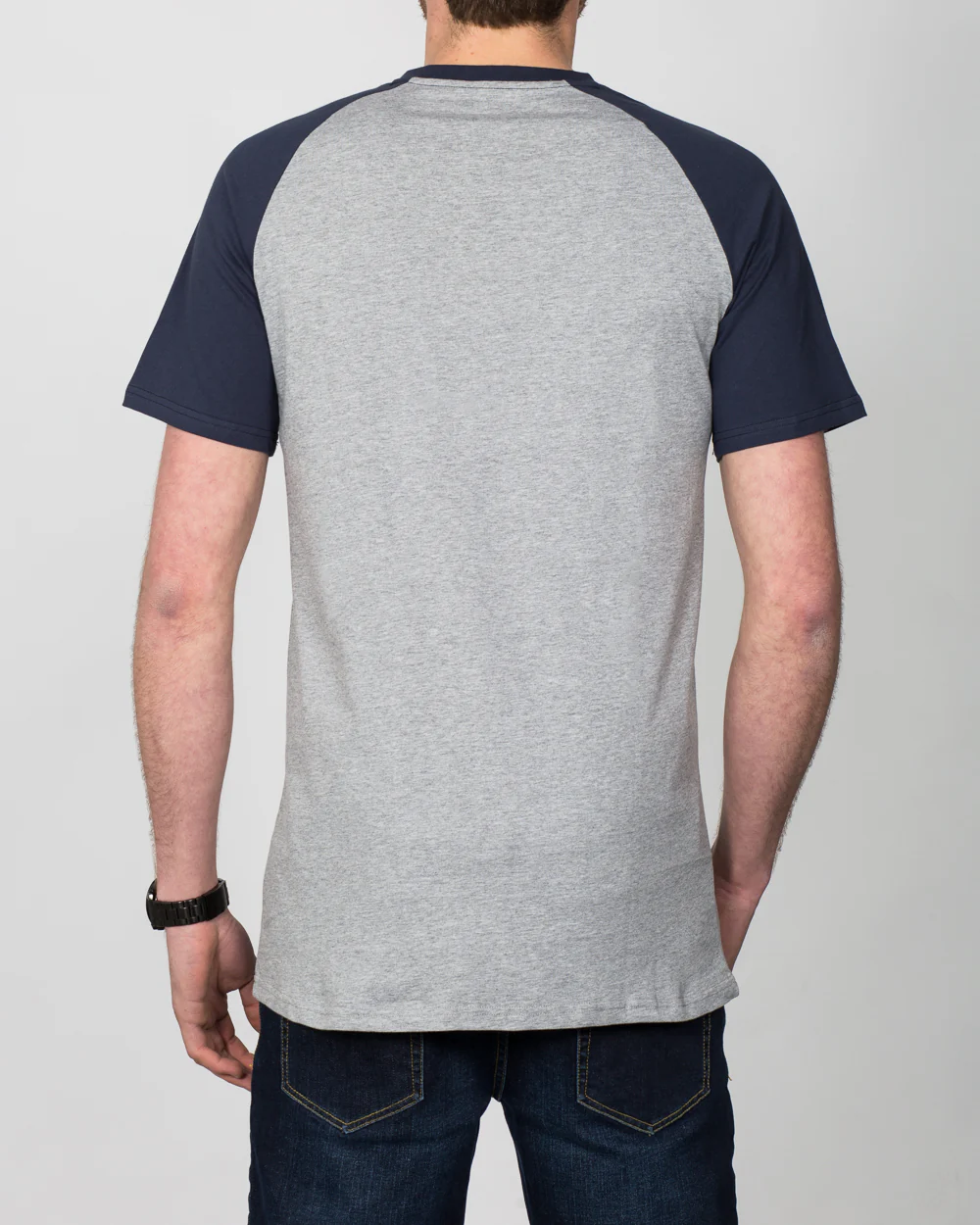 2t Tall Raglan T-Shirt (grey/navy) - Image 2