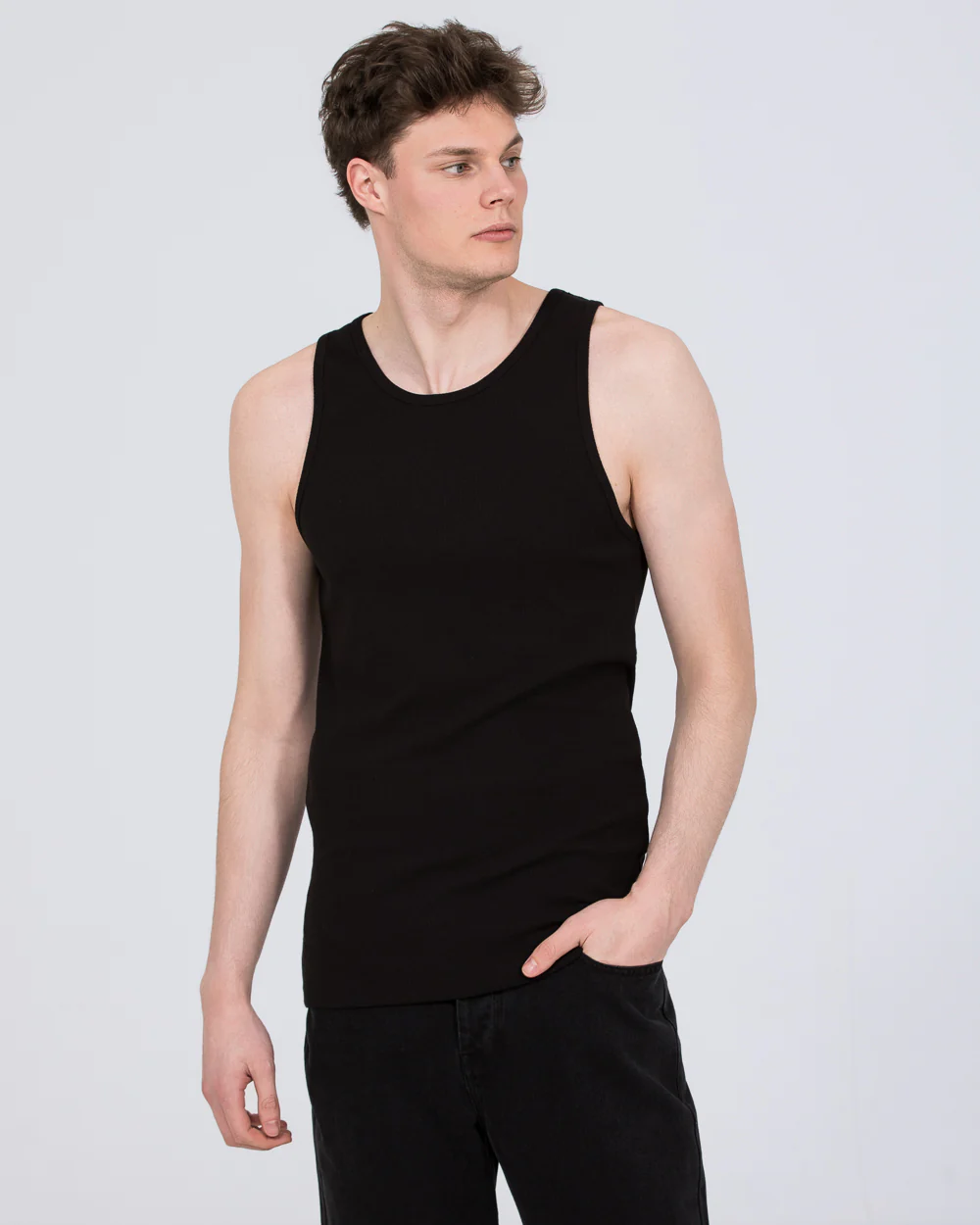 2t Tall Ribbed Vest (black) - Image 3