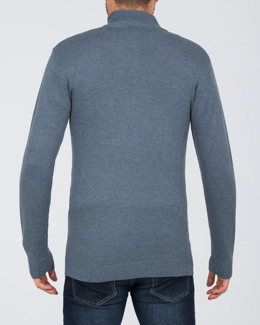 2t Tall Seawool Quarter Zip Jumper (denim) - Image 2