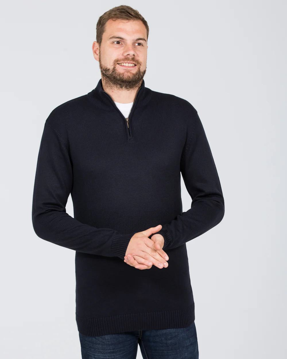 2t Tall Seawool Quarter Zip Jumper (navy) - Image 3
