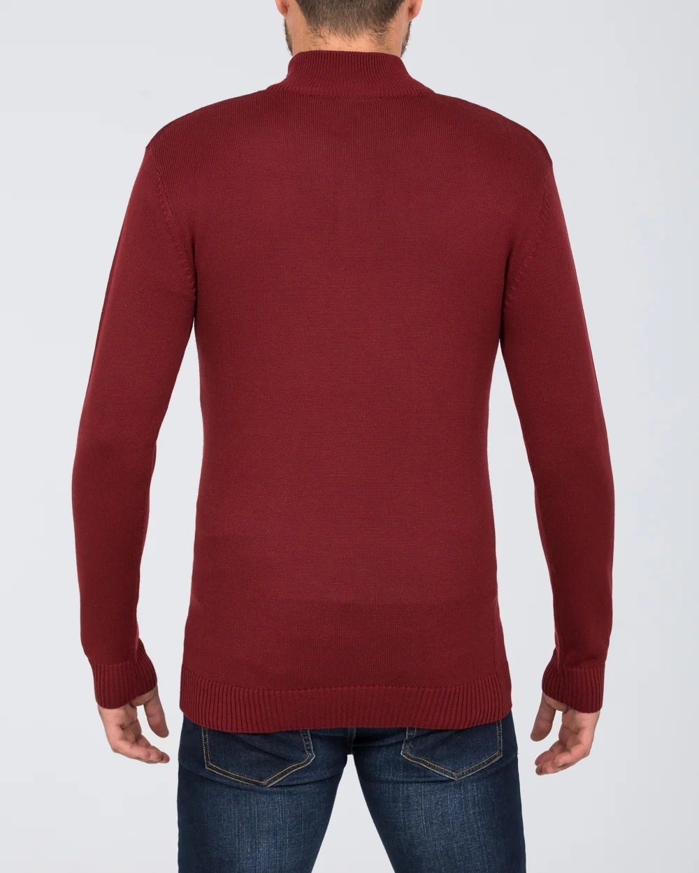 2t Tall Seawool Quarter Zip Jumper (wine) - Image 2