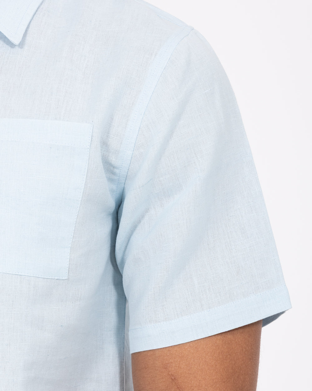 2t Tall Short Sleeve Linen Blend Shirt (pale blue) - Image 4
