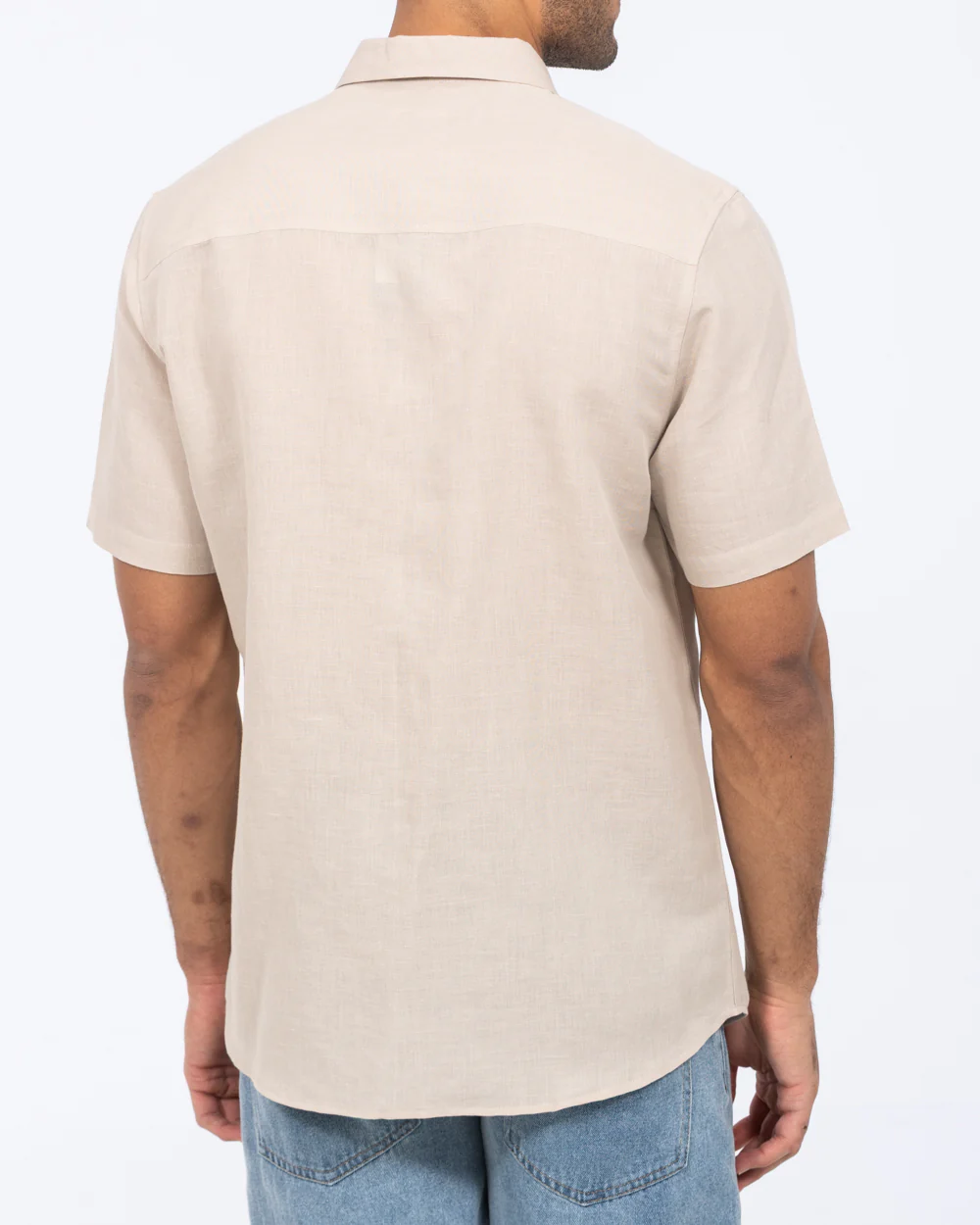 2t Tall Short Sleeve Linen Blend Shirt (stone) - Image 2
