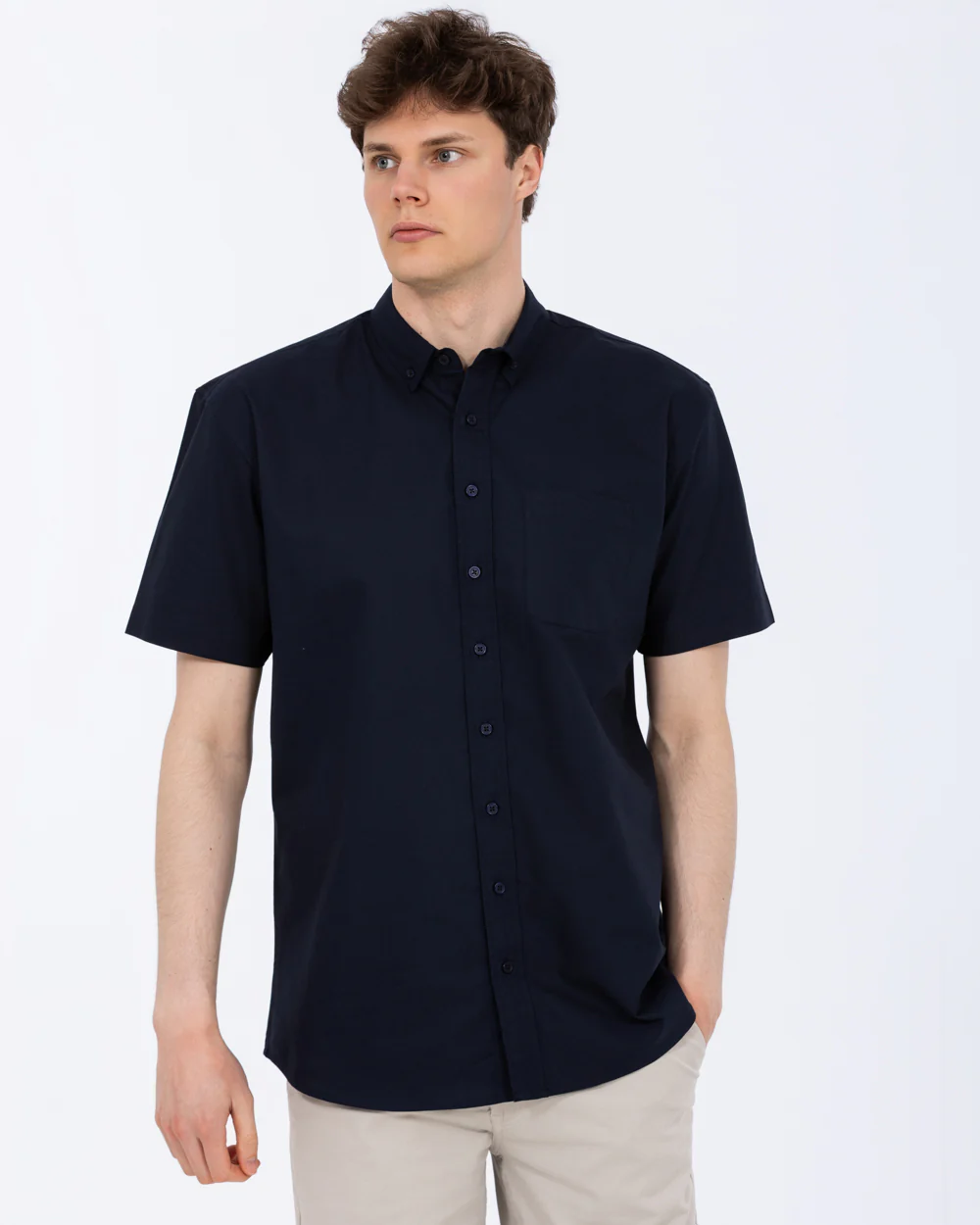2t Tall Short Sleeve Oxford Regular Fit Shirt (navy) - Image 4
