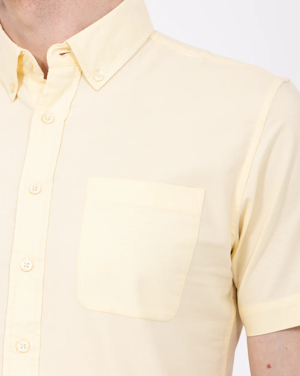 2t Tall Short Sleeve Oxford Slim Fit Shirt (yellow) - Image 3