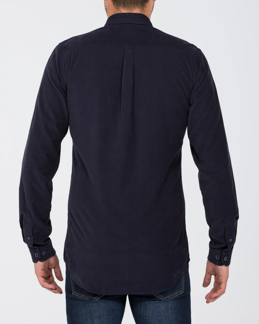 2t Tall Slim Fit Long Sleeve Corduroy Shirt (navy) - Image 2