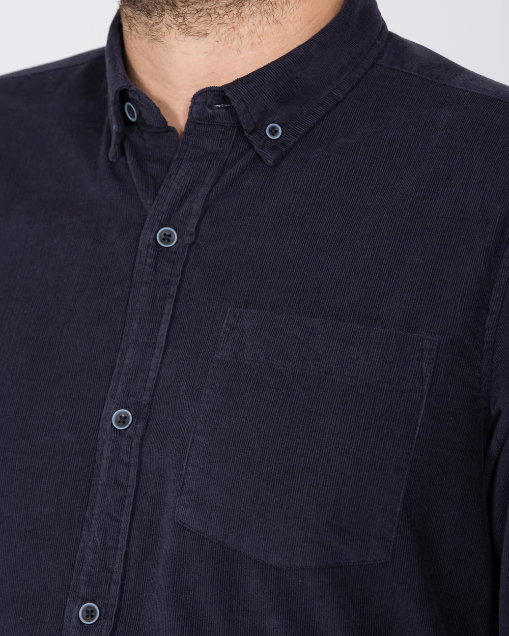 2t Tall Slim Fit Long Sleeve Corduroy Shirt (navy) - Image 3