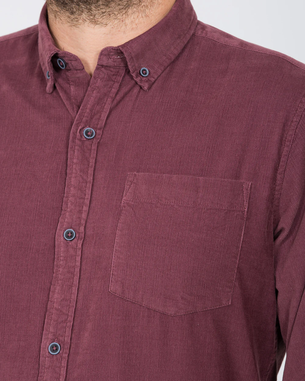 2t Tall Slim Fit Long Sleeve Tall Corduroy Shirt (aubergine) - Image 3