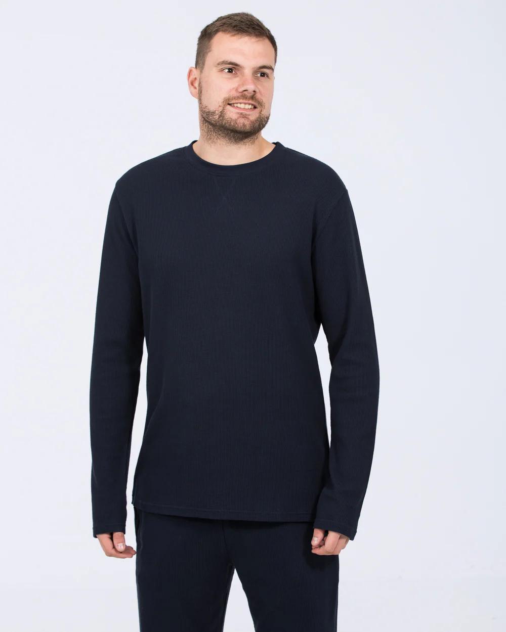 2t Tall Waffle Long Sleeve Pyjama Top (navy) - Image 4
