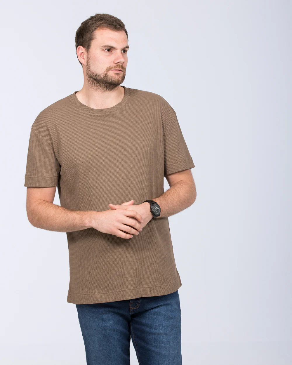 2t Tall Waffle Oversized T-Shirt (khaki) - Image 5