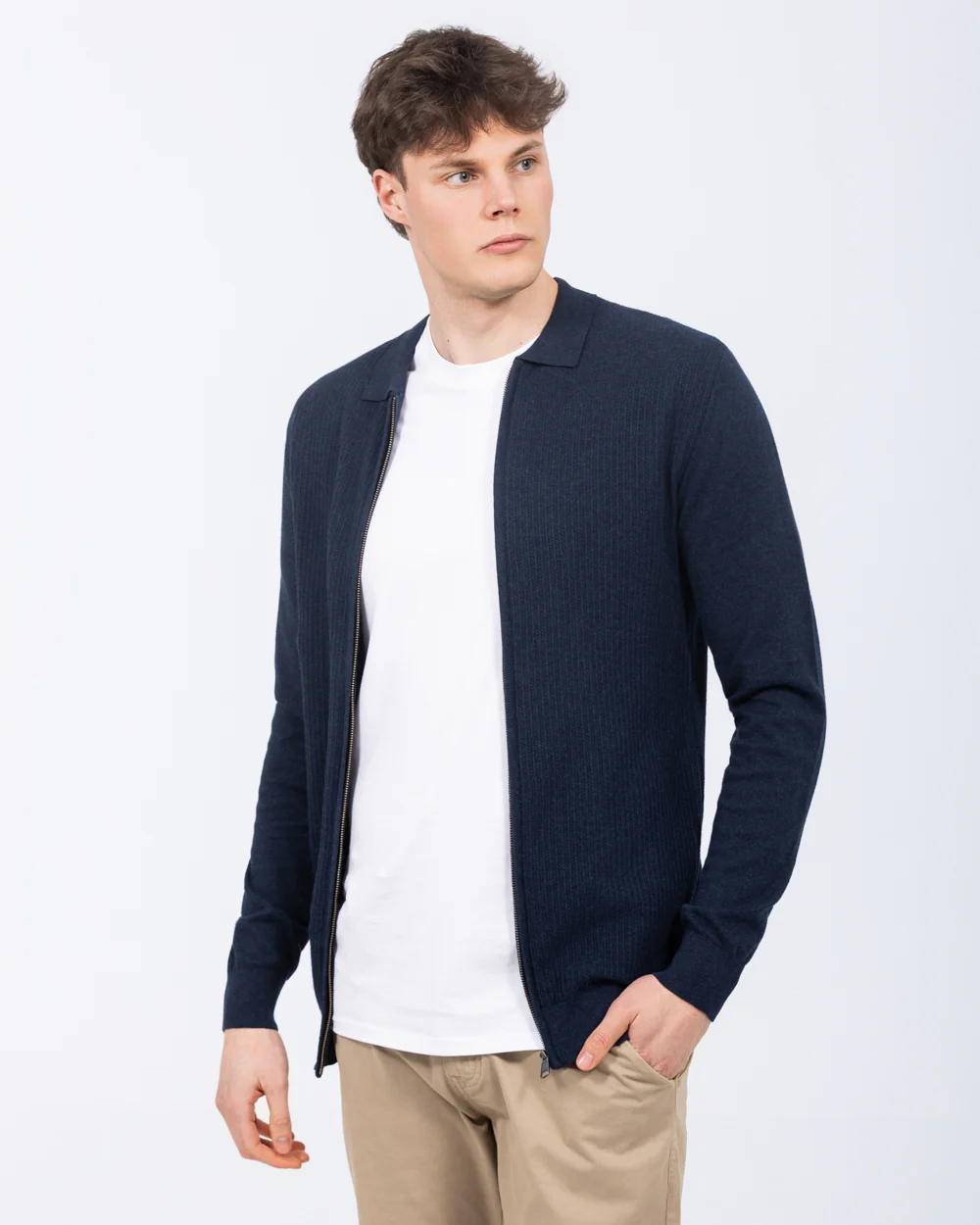 2t Tall Zip Through Cardigan (navy) - Image 5