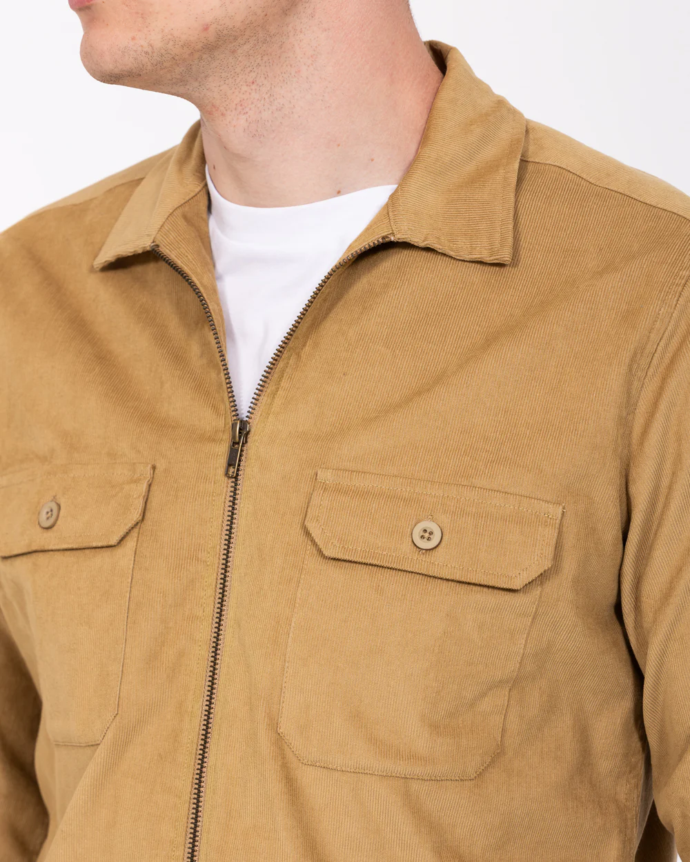 2t Tall Zip Up Cord Shacket (camel) - Image 3
