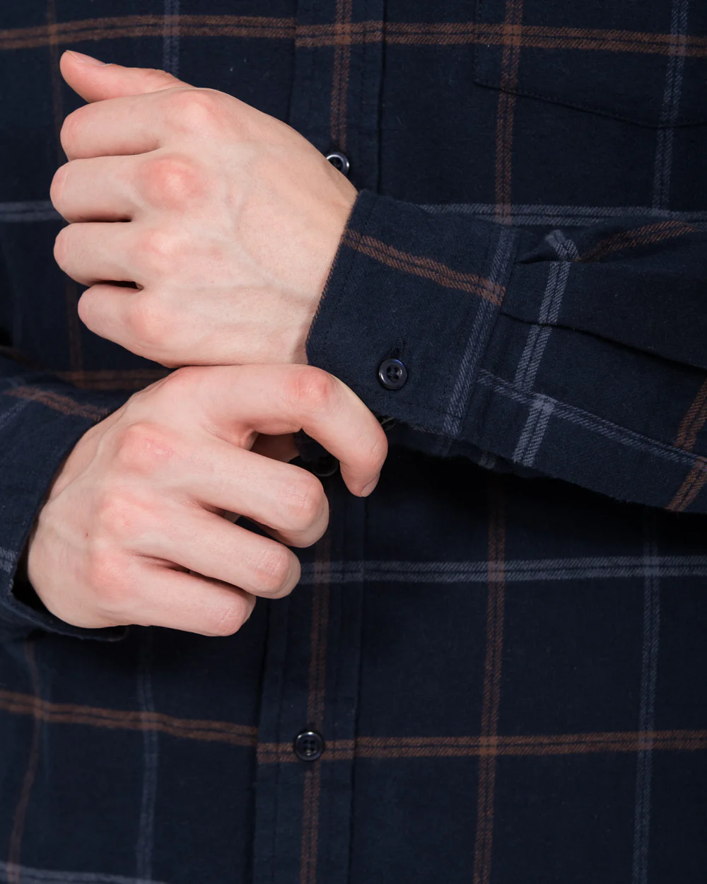 2t Tate Tall Regular Fit Shirt (navy check) - Image 3