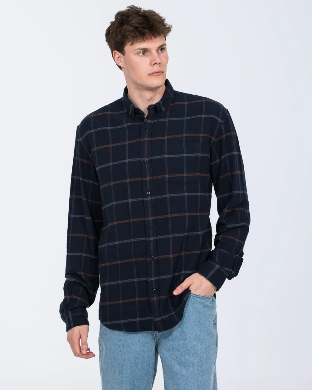 2t Tate Tall Regular Fit Shirt (navy check) - Image 5