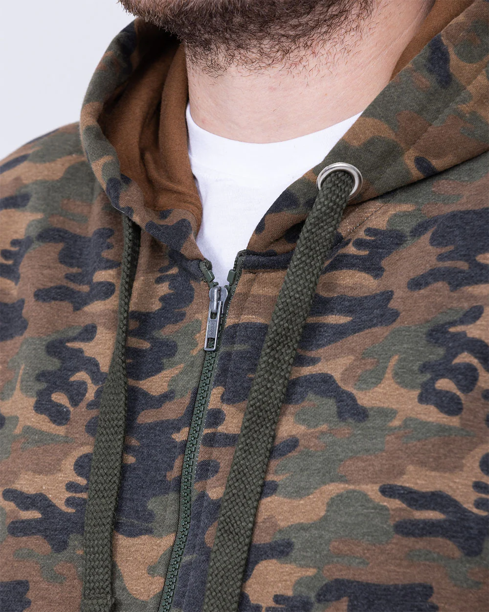 2t Zip Up Tall Camo Hoodie (khaki) - Image 3