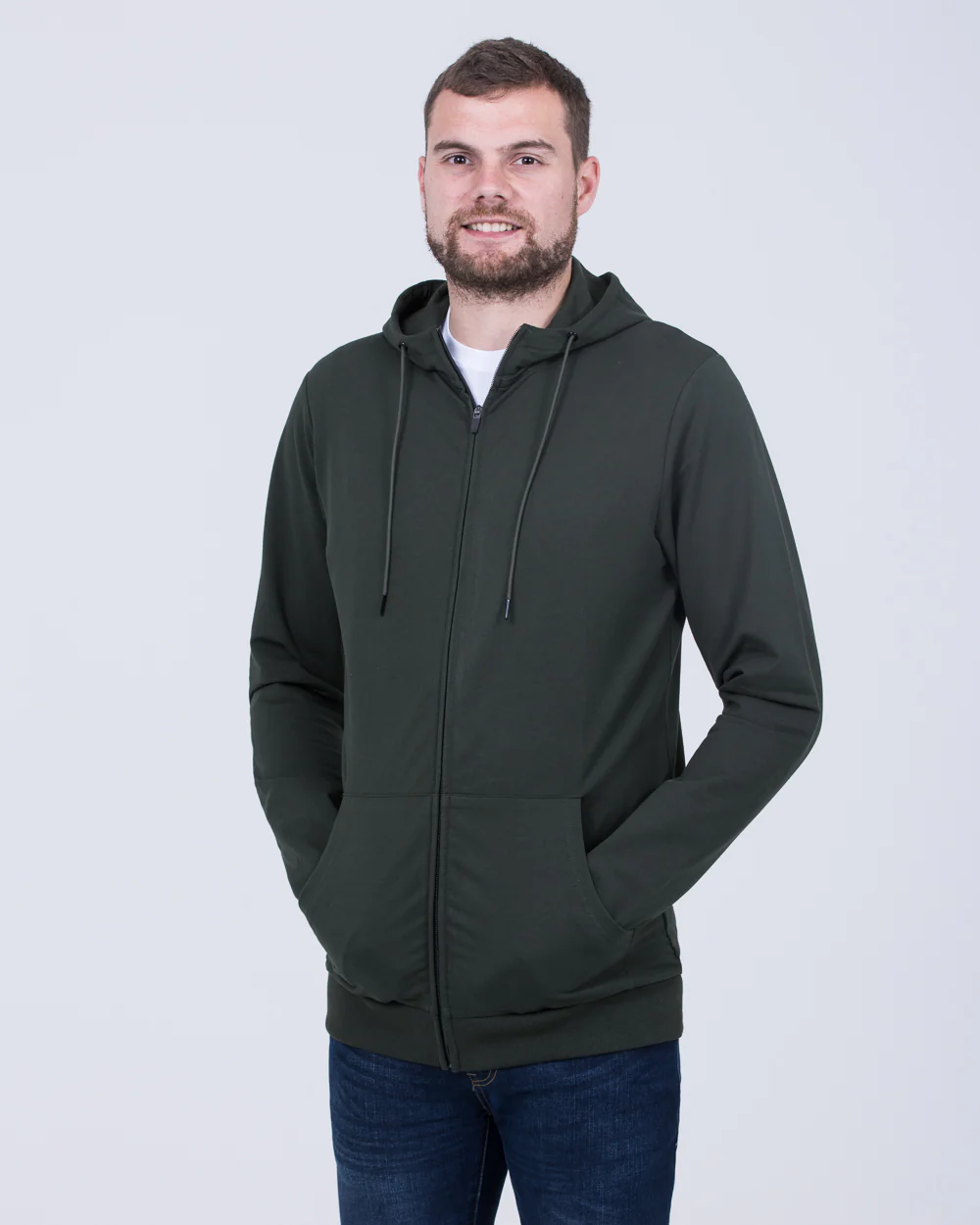 2t Zip Up Tall Declan Hoodie (dark olive) - Image 4