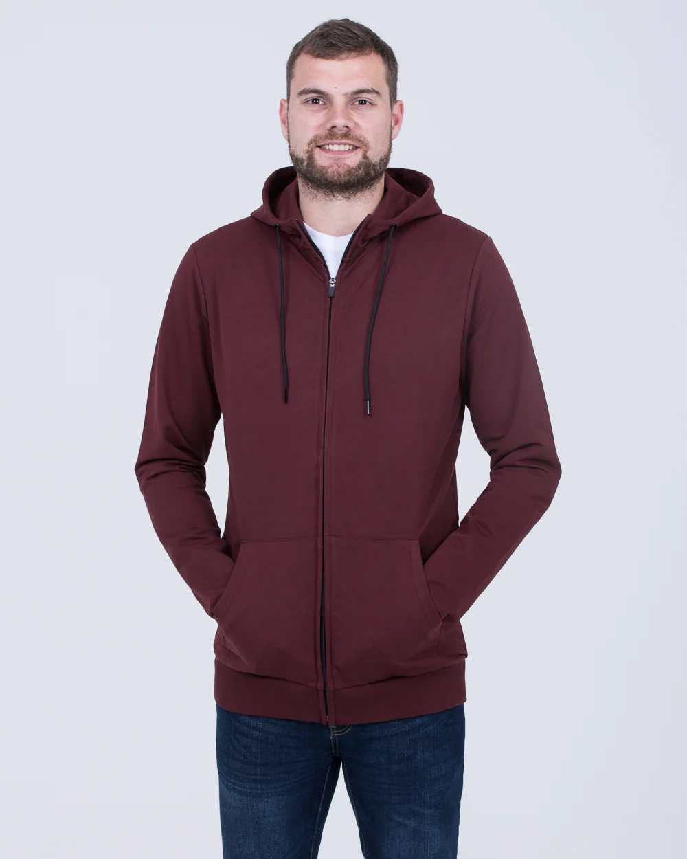 2t Zip Up Tall Declan Hoodie (wine) - Image 4